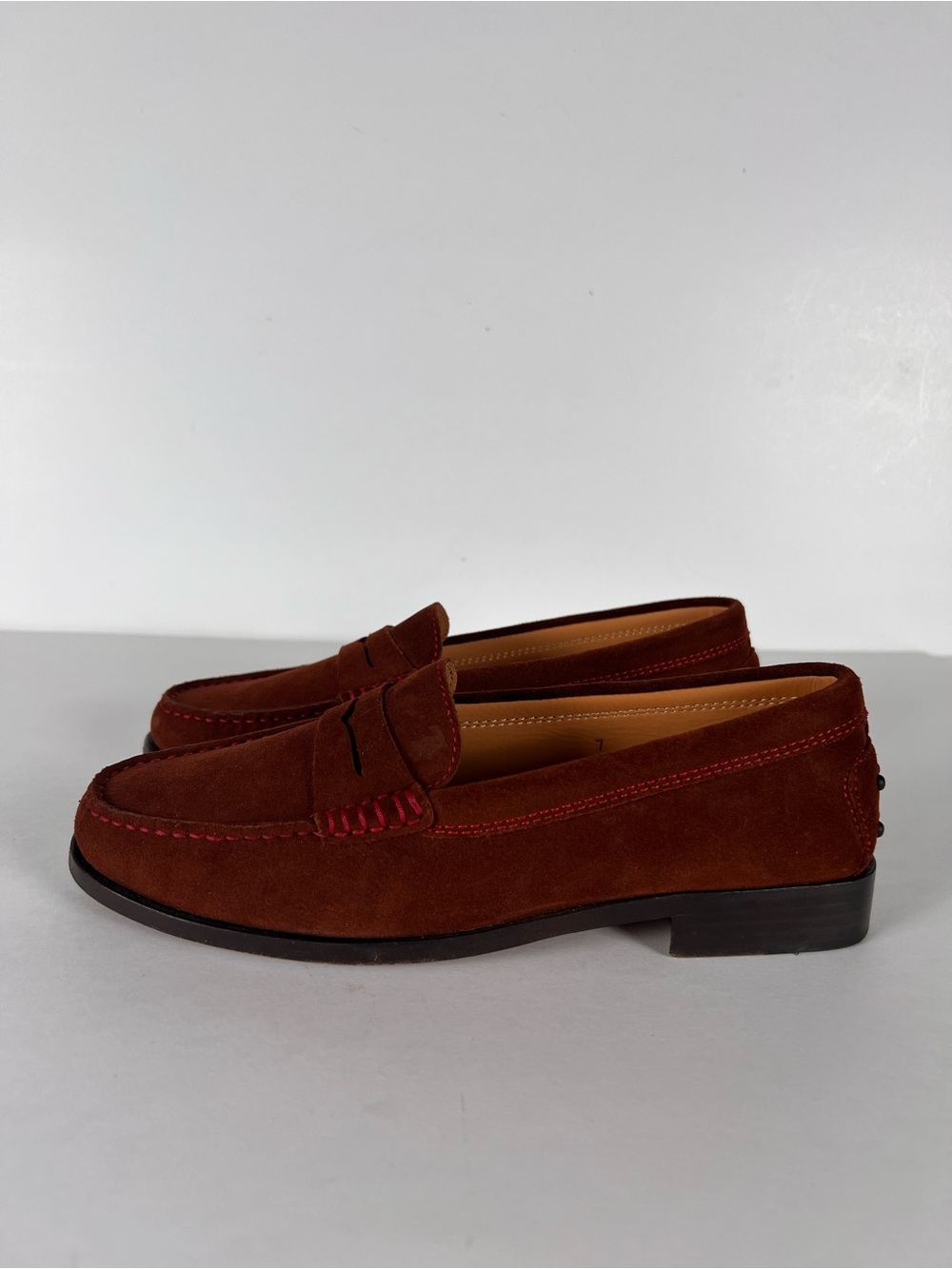 TOD'S Suede Driving Loafers Rust Brown Slip-On Shoes Women's 7 - Picture 2 of 12